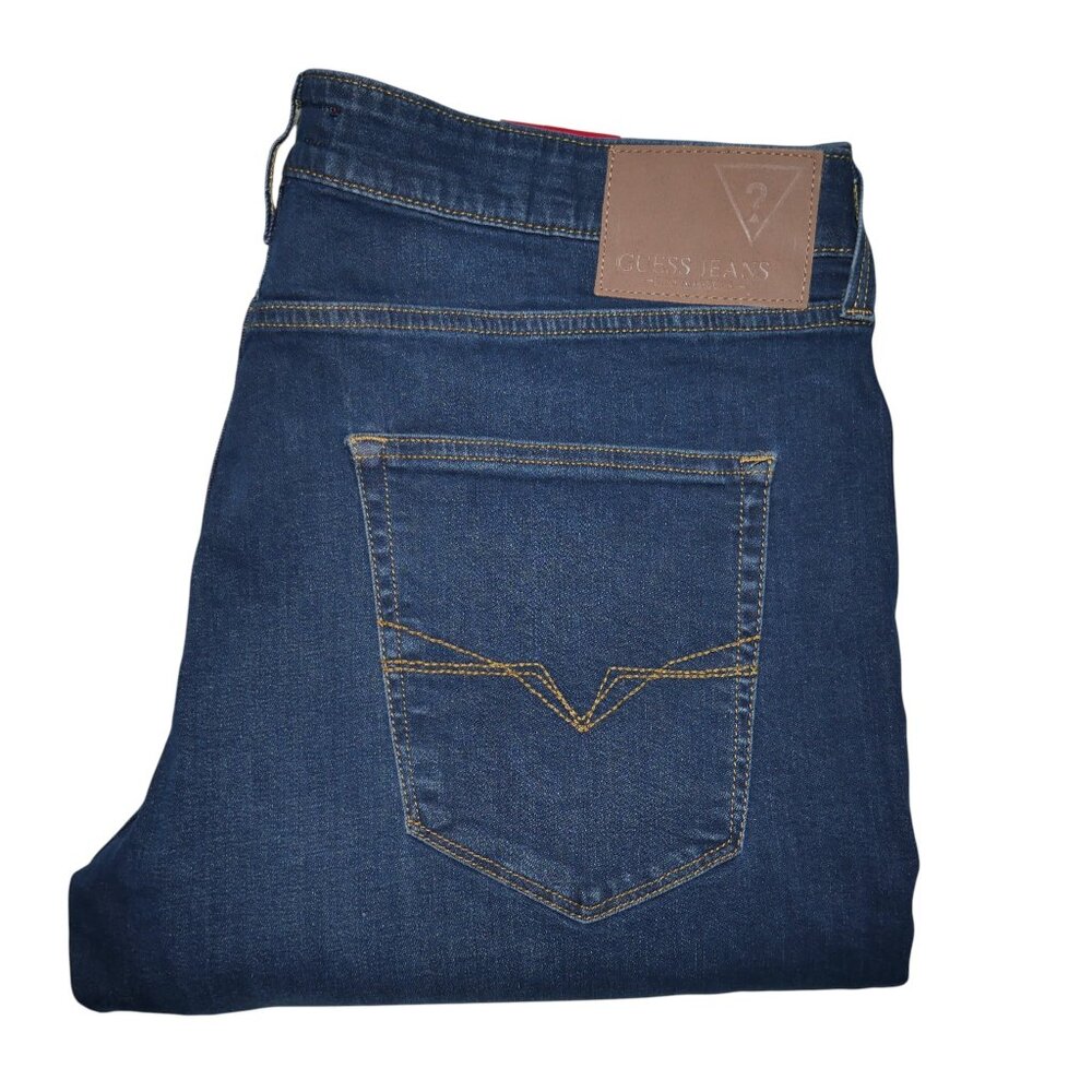 Guess Men's Vermont Slim Fit Jeans Dark Wash Actual Size 40x33 Tag 36x32 NWT